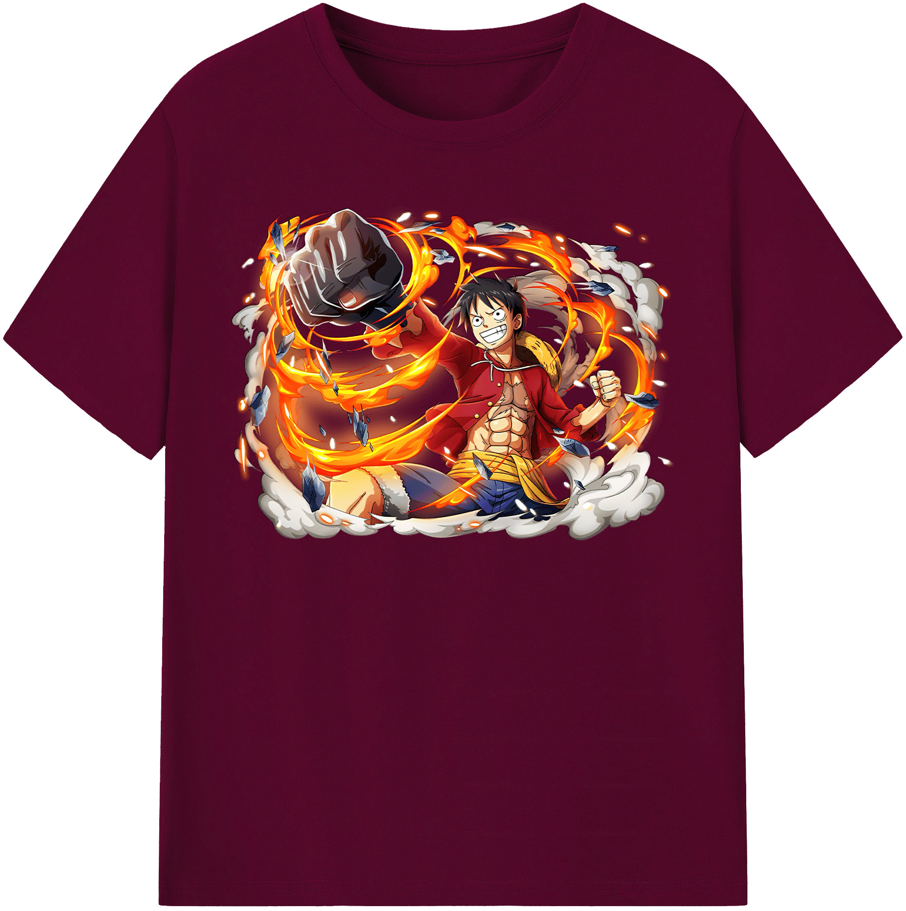 ワンピース モンキー・D・ルフィ ONE PIECE Monkey D. Luffy レディースカジュアルプリントTシャツ（綿100％）